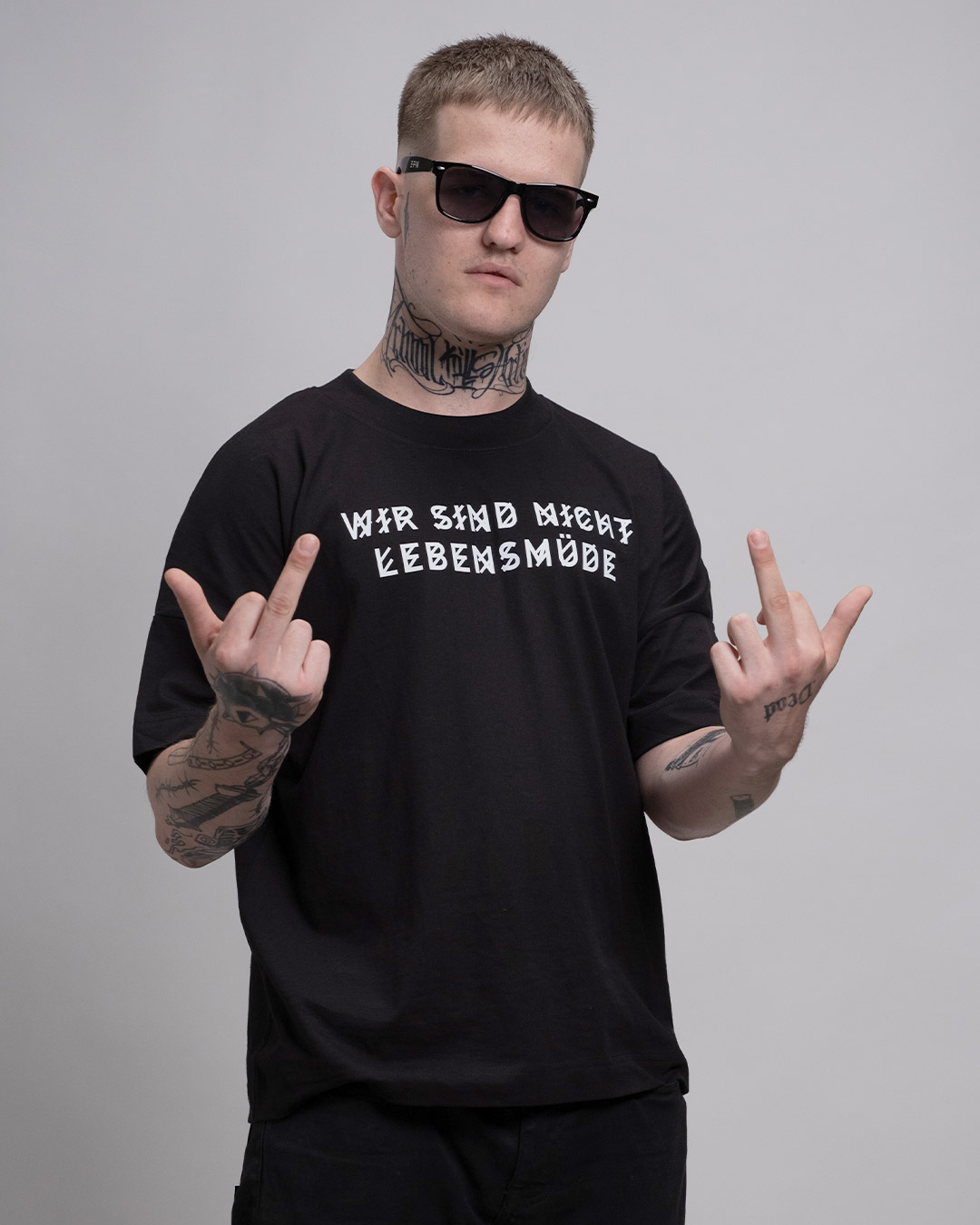 b_lebensmude_todeswach_oversized_model_front Todeswach - Premium Oversize T-Shirt Boys