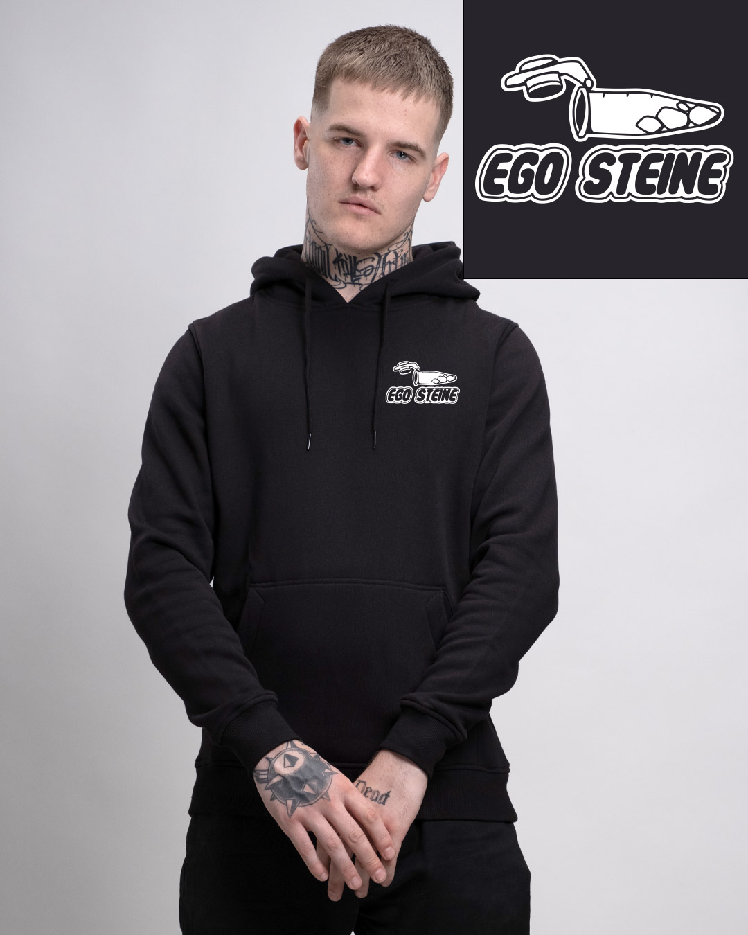 Ego Steine - Heavy Hoodie - Junkie Tattoos Ego Steine - Heavy Hoodie - Junkie Tattoos