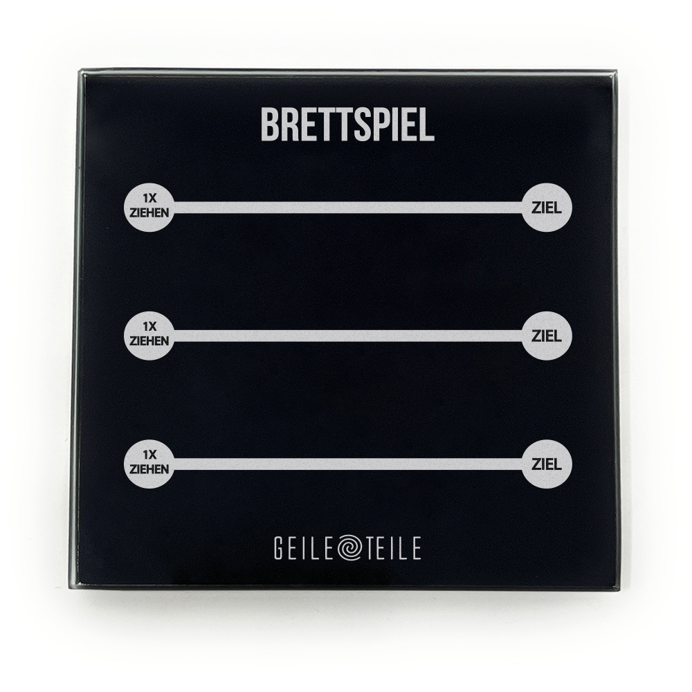 Brettspiel_einzeln Brettspiel - Robustes Echtglas Brettchen, 10x10cm