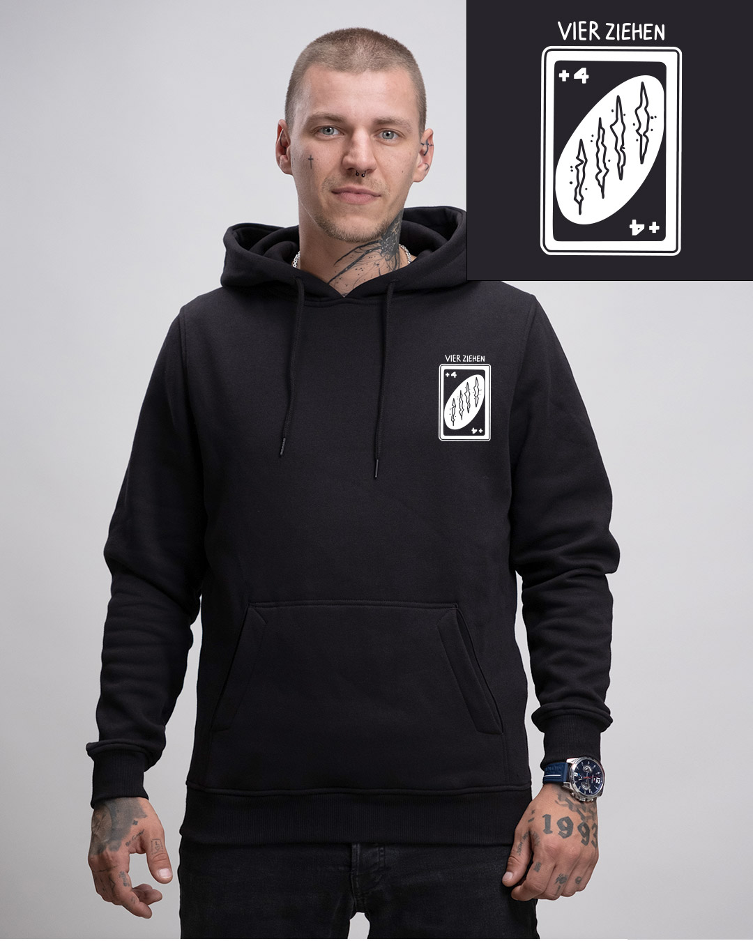 4 Ziehen - Heavy Hoodie - Junkie Tattoos