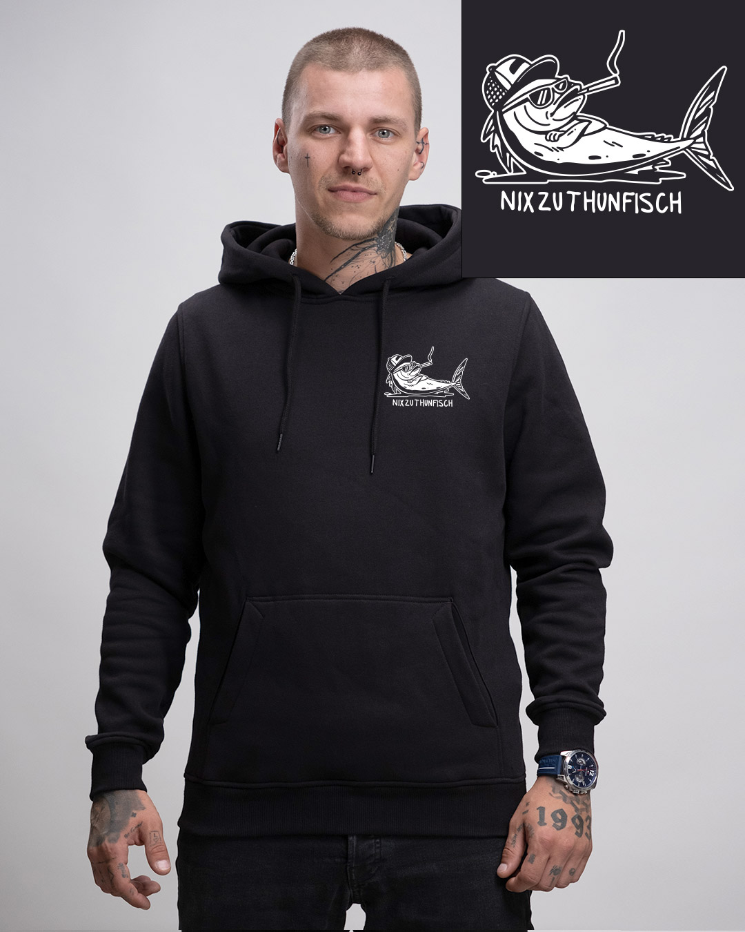 Nixzuthunfisch - Heavy Hoodie - Junkie Tattoos Nixzuthunfisch - Heavy Hoodie - Junkie Tattoos