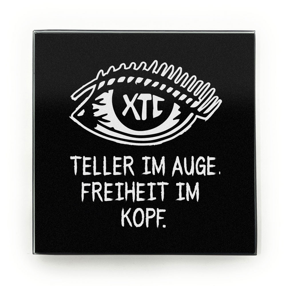 Freiheit im Kopf- Robustes Echtglas Brettchen, 10x10cm