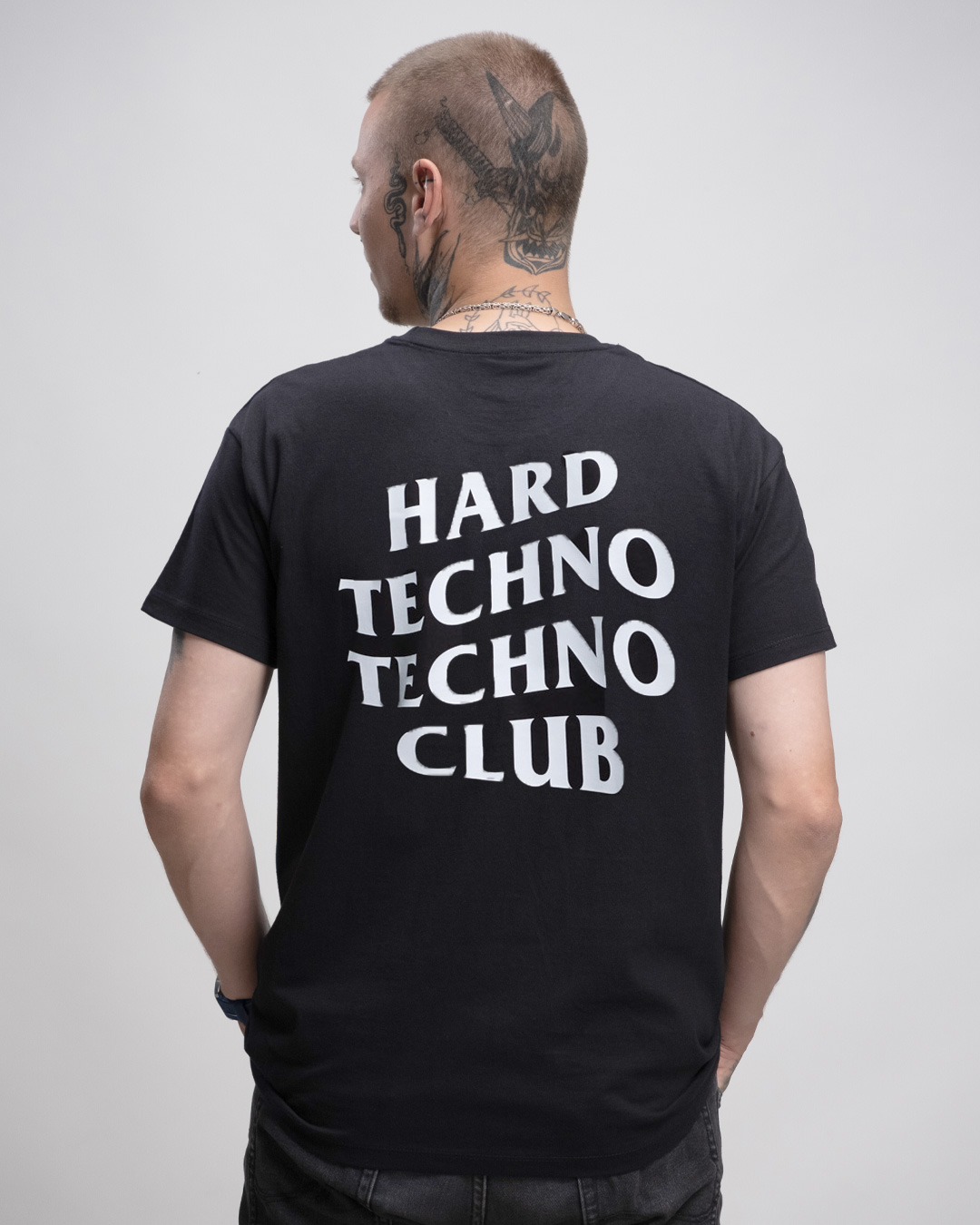 hardtechno_club_herrenshirt_back Hardtechno Club - Herren Basic T-Shirt Basic - MRY