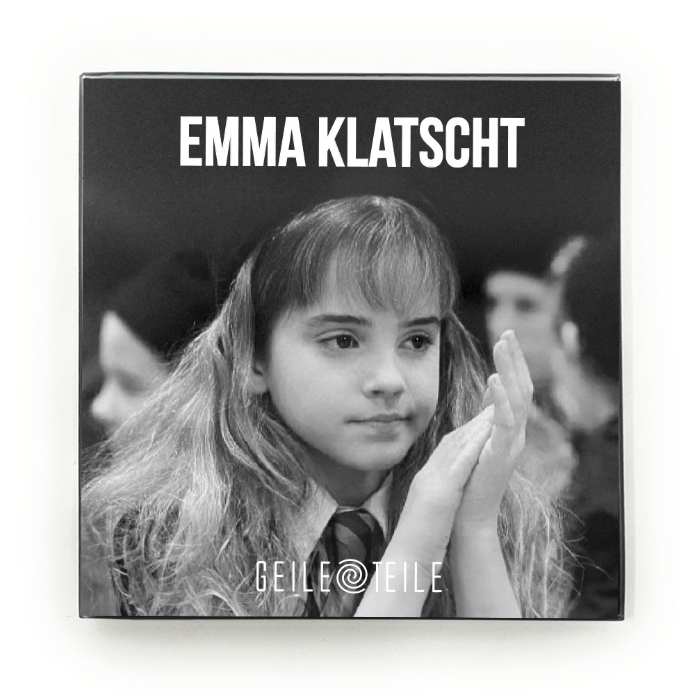 Emma klatscht - Robustes Echtglas Brettchen, 10x10cm