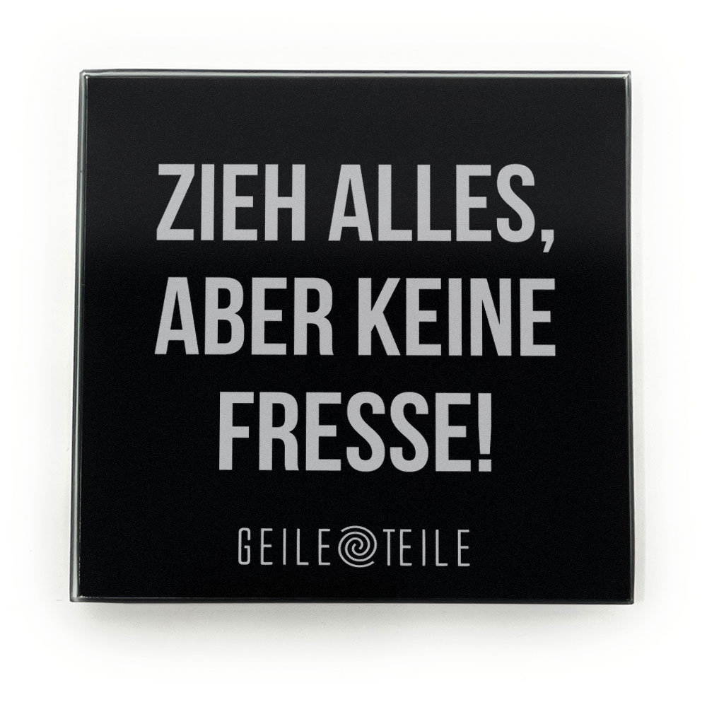 keine-fresse-einzeln Keine Fresse - Robustes Echtglas Brettchen, 10x10cm, kratzfest