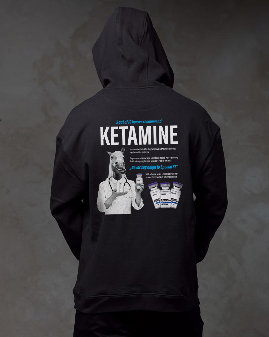 Special_K_Oversized_hoodie_Back_B_story Ketamine Horse - Oversized Hoodie Boys