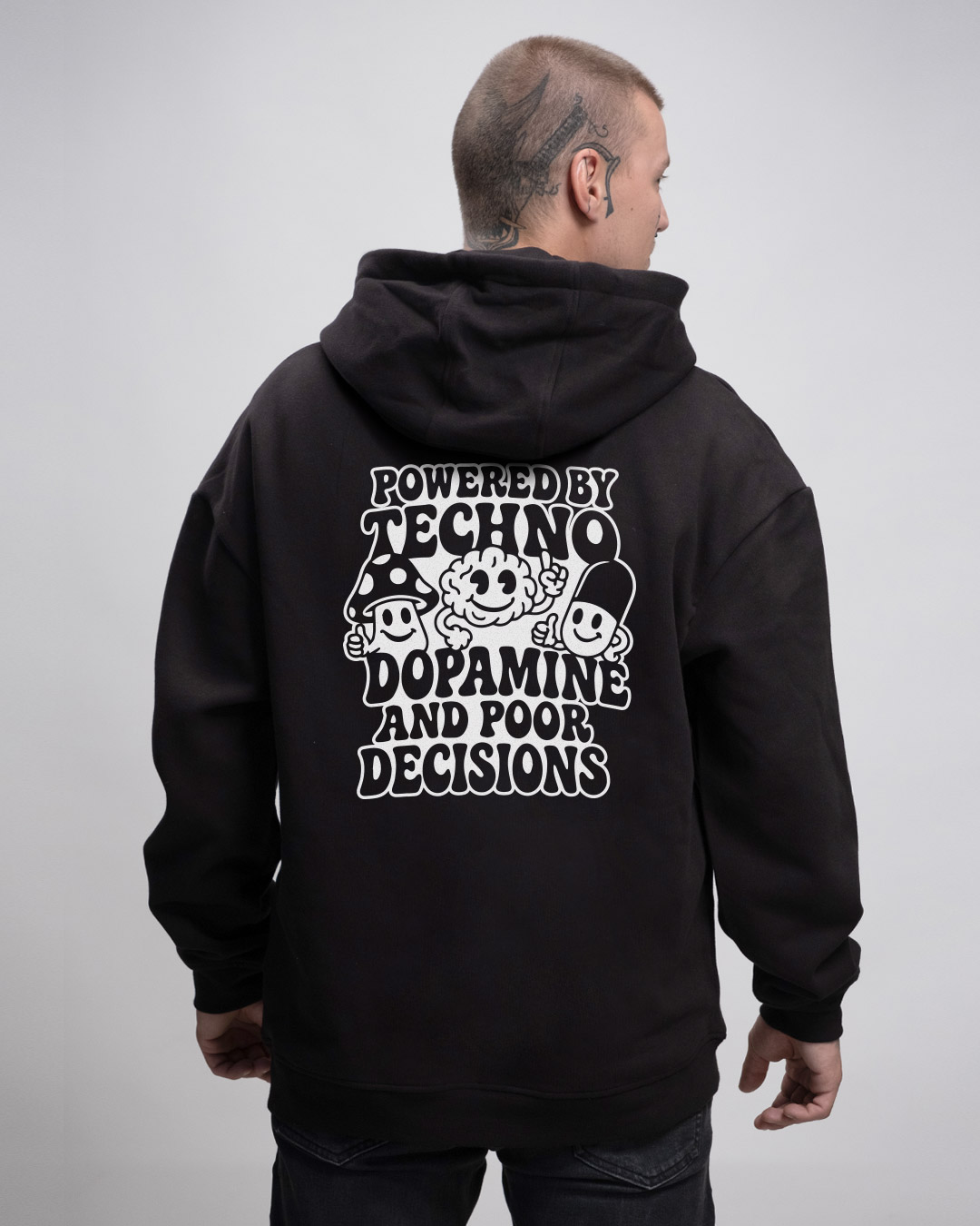 Powered by Techno -  UNISEX Oversized Hoodie Powered by Techno -  UNISEX Oversized Hoodie