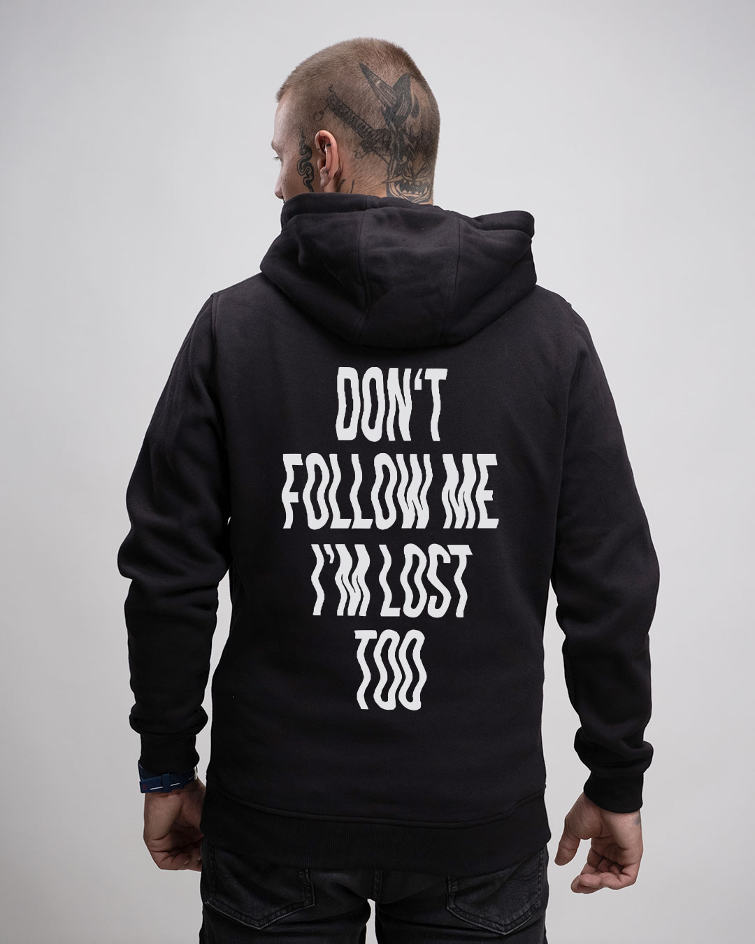 Losttoo_Boys_Basic_back Don't follow me - Heavy Hoodie Boys