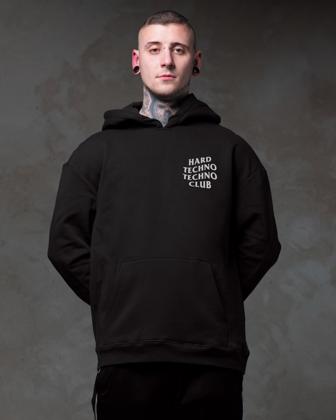 hardtechno_ovs_Hoodie_front_B Hardtechno Club - Oversized Hoodie Boys - MRY