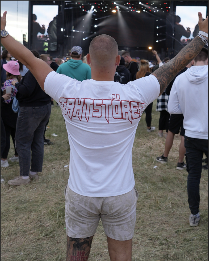 Taktstorer-shirt_weiss_Back TAKTSTÖRER - Basic Shirt Weiß/Rot