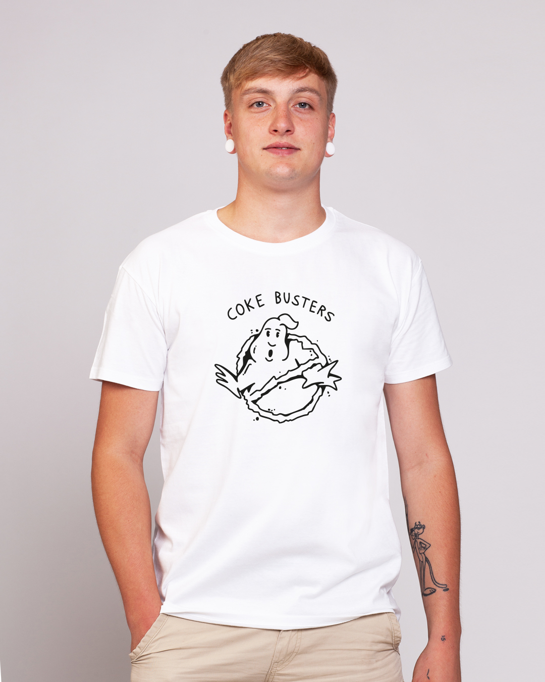 Coke Busters / Großer Print - Herren Ringspun Shirt - Junkie Tattoos