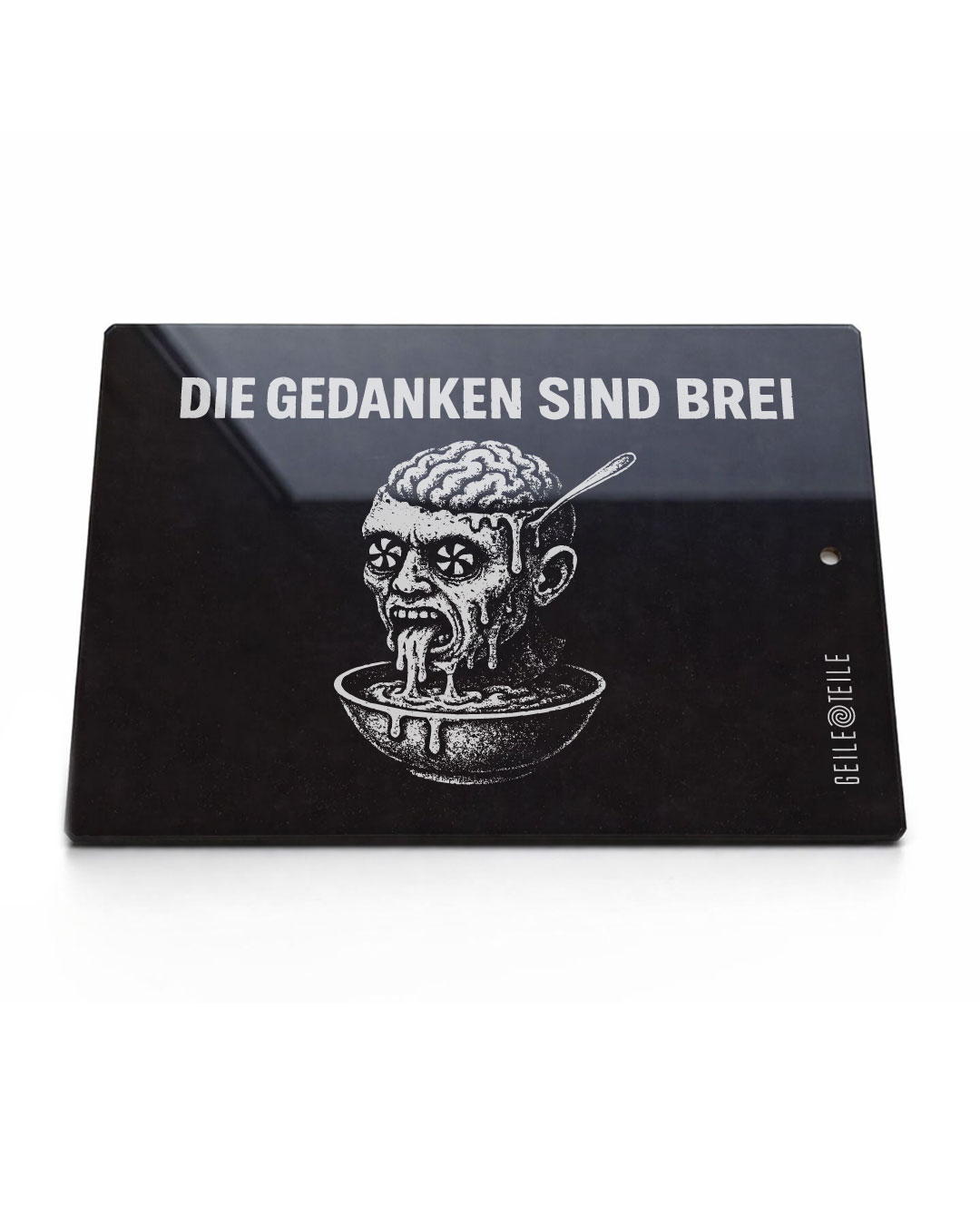 15x20cm Die Gedanken - Echtglas Platte, Kratzfest