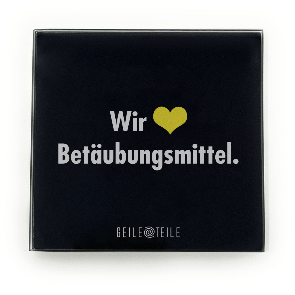 betau_einzeln Betäubungsmittel - Robustes Echtglas Brettchen, 10x10cm, kratzfest