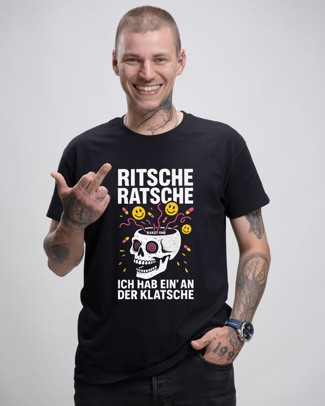 Ritsche Ratsche - Herren Basic Shirt - Raket One Ritsche Ratsche - Herren Basic Shirt - Raket One