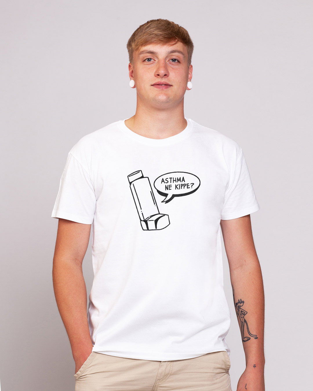 Asthma ne Kippe - Herren Ringspun Shirt - Junkie Tattoos