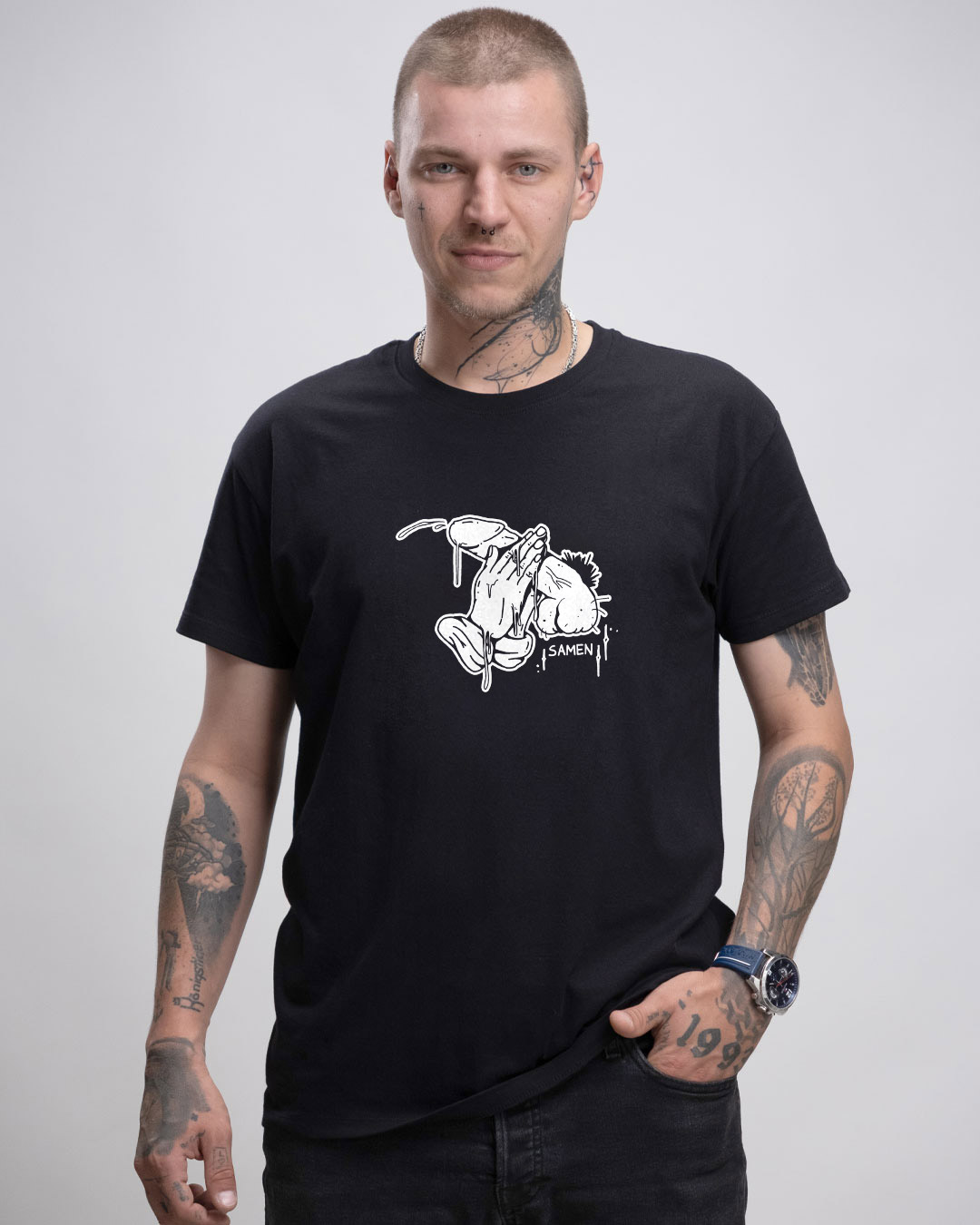 Samen - Herren Ringspun Shirt - Junkie Tattoos