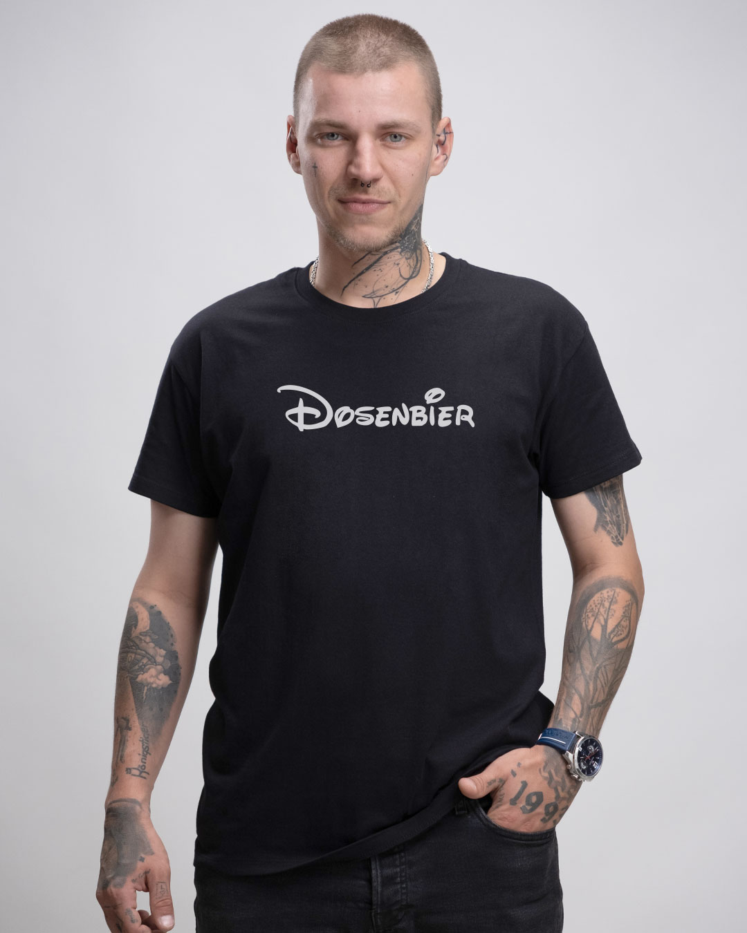 Dosenbier - Herren Ringspun Shirt - Junkie Tattoos (Black) Dosenbier - Herren Ringspun Shirt - Junkie Tattoos (Black)
