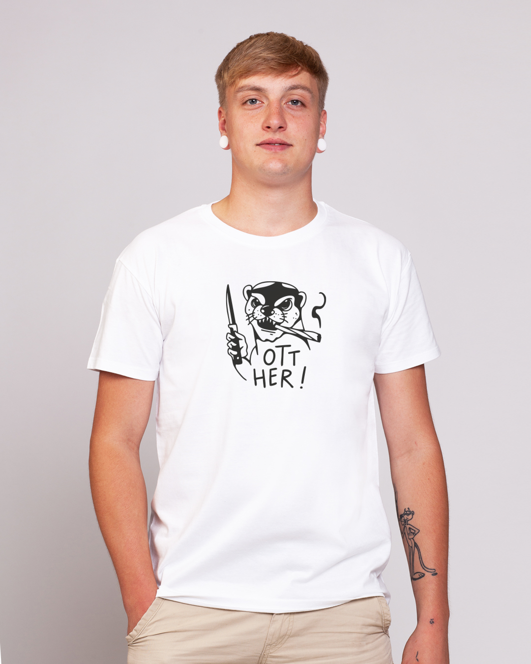 Ott her! / Großer Print - Herren Ringspun Shirt - Junkie Tattoos