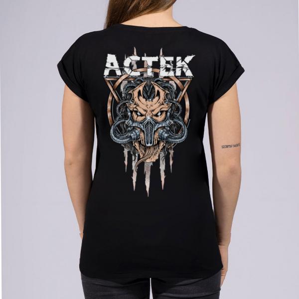 ACTEK Logo - Weites Ladies Shirt, Lang geschnitten, angeschrägte Ärmel