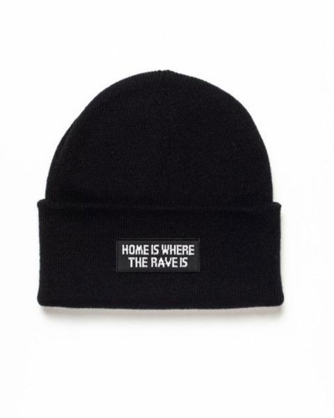 Beanie - Home is where the Rave is - Black