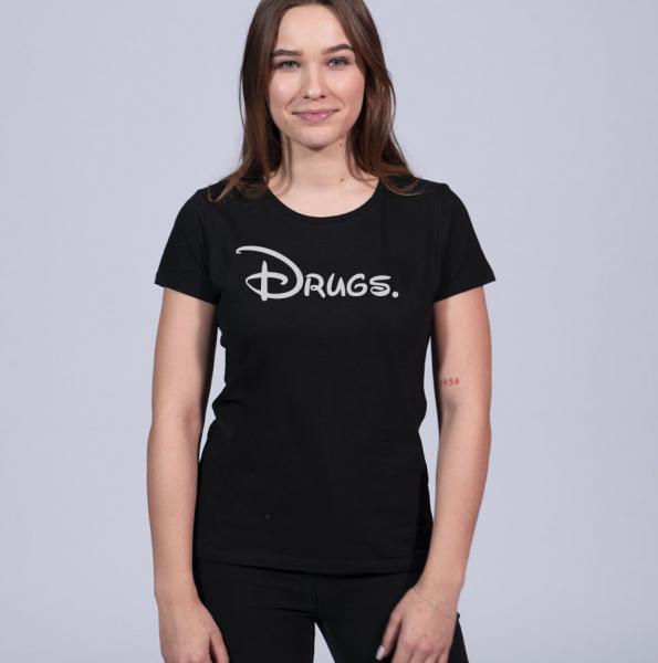 Disdrugs- Ladies Shirt, enganliegend mit Rundhals-Auschnitt
