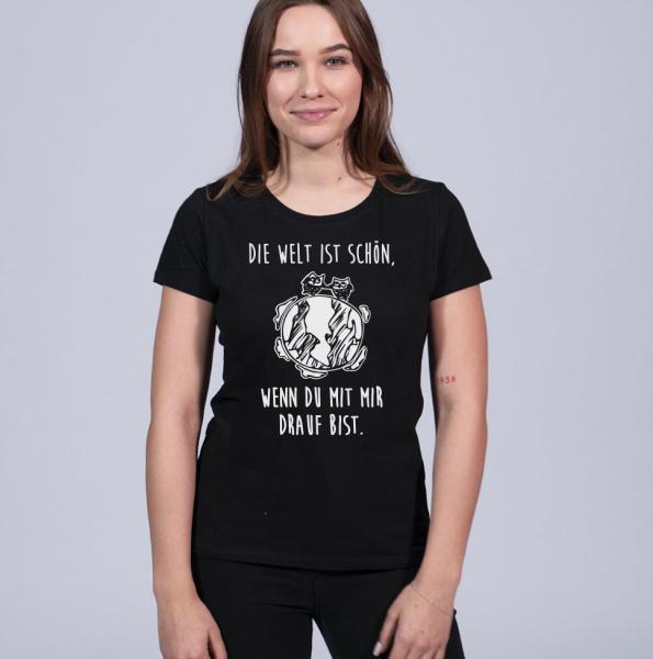 Die Welt Damen T-Shirt mit Rundhalsschnitt