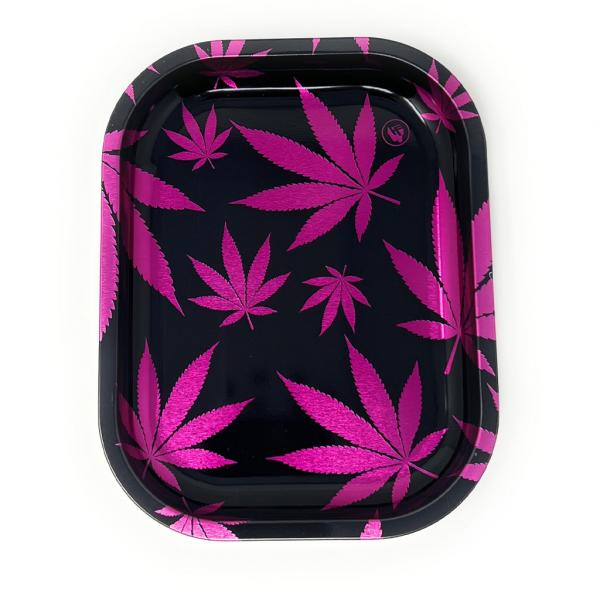 Leaves Pink - Rolling Tray Micro von FIRE-FLOW™