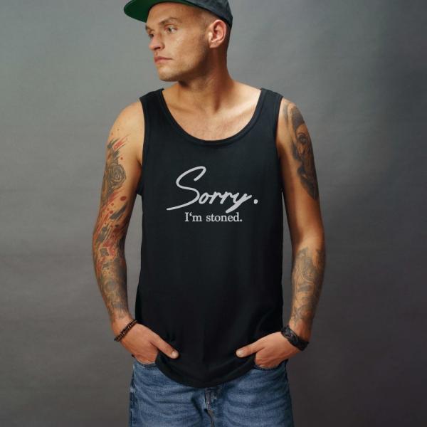 Sorry I'm Stoned Boys sportliches Tank Top Black