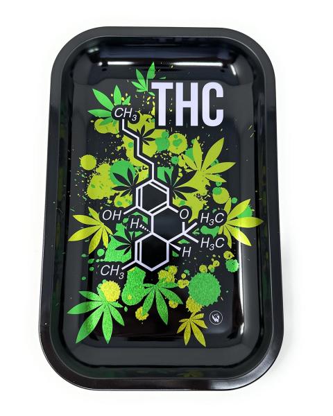 THC Molecule - Rolling Tray Small von FIRE-FLOW™