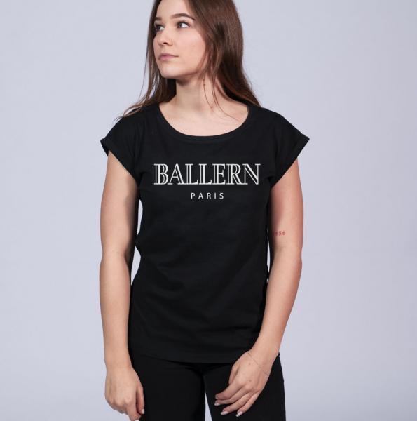 Ballern Paris - Weites Ladies Shirt, Lang geschnitten, angeschrägte Ärmel