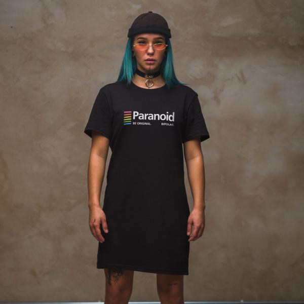 Paranoid - T-Shirt Kleid aus Bio Baumwolle - Karl Linienfeld