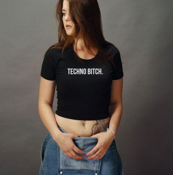 Techno B*tch Girls Crop Top T-Shirt