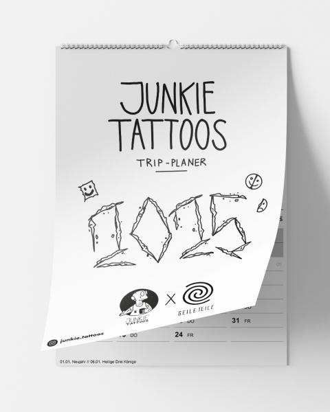 Junkie Tattoos Kalender 2025, Wandkalender A4 Format