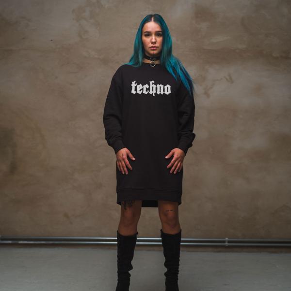 Techno - Oversized Hoodie Kleid
