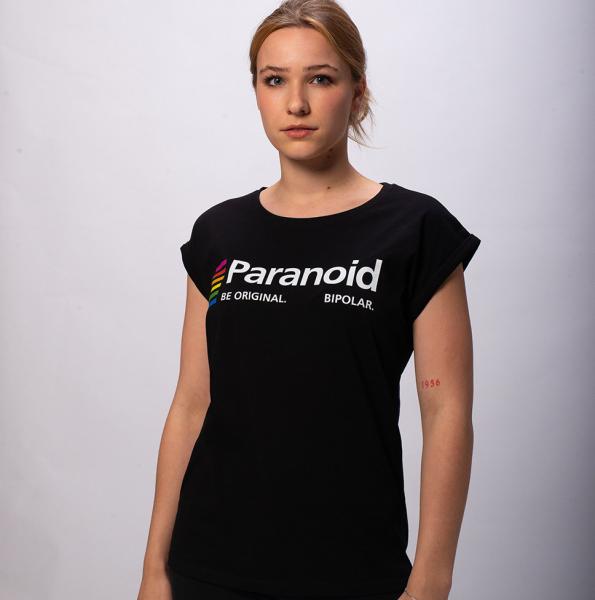 Karl Linienfeld Paranoid - Weites Ladies Shirt, Lang geschnitten, angeschrägte Ärmel