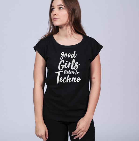 Good Girls Damen T-Shirt mit überschnittene Schulter