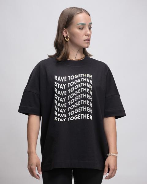 Rave Together #1 - Premium Oversize T-Shirt Damen - Rave am Anton
