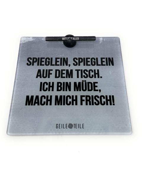 20cm Spieglein - Echtglas Platte 20x20cm mit Röhrchen von GeileTeile™