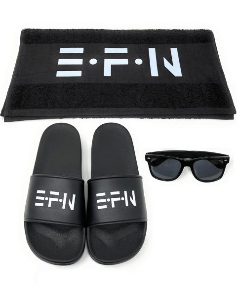 EFN Sommer Pack - Badelatschen + Handtuch + Sonnenbrille