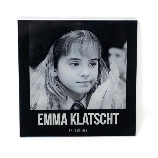Kratzfeste Echtglas Platte 20x20cm - Emma klatscht