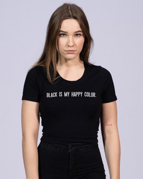 Black is my happy Color - Girls Crop Top T-Shirt