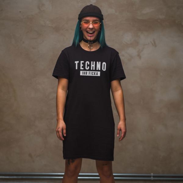 Techno ihr ficka - T-Shirt Kleid aus Bio Baumwolle