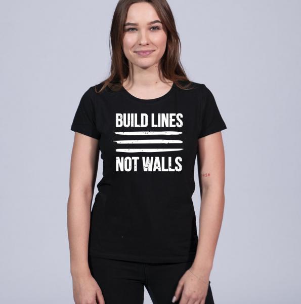 Build Lines- Ladies Shirt, enganliegend mit Rundhals-Auschnitt